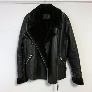 BLANK NYC Faux Shearling Moto Jacket